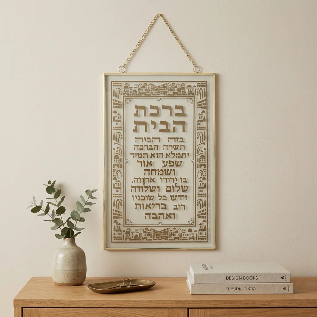 ברכה לתלייה זכוכית ברכת הבית