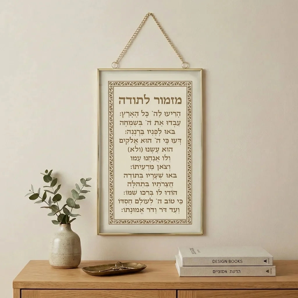 ברכה לתלייה זכוכית מזמור לתודה
