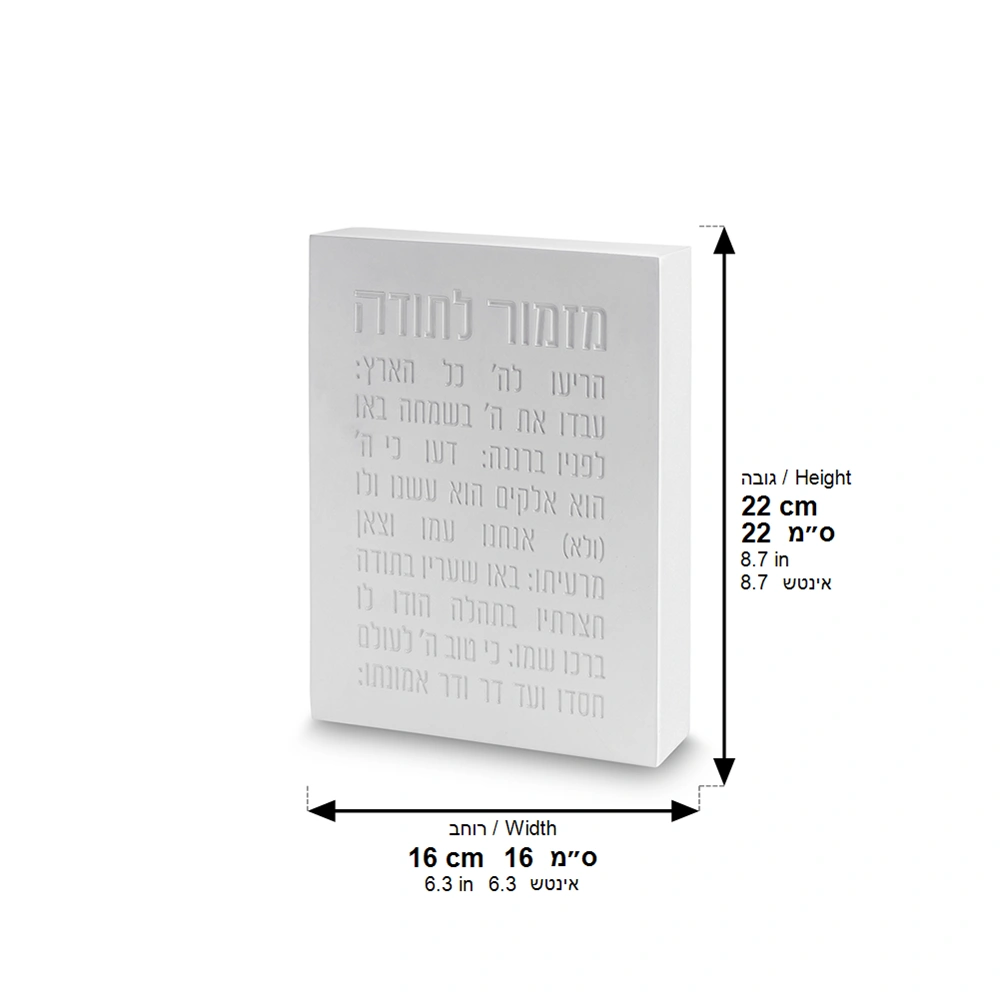 מזמור לתודה בלוק פולימר בטון לבן