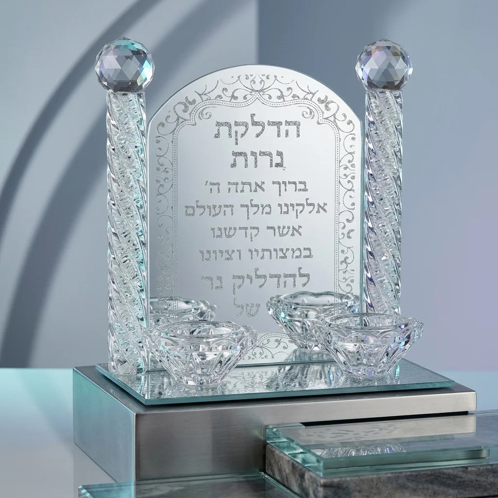 פמוטי קריסטל מהודרים ״הדלקת נרות״