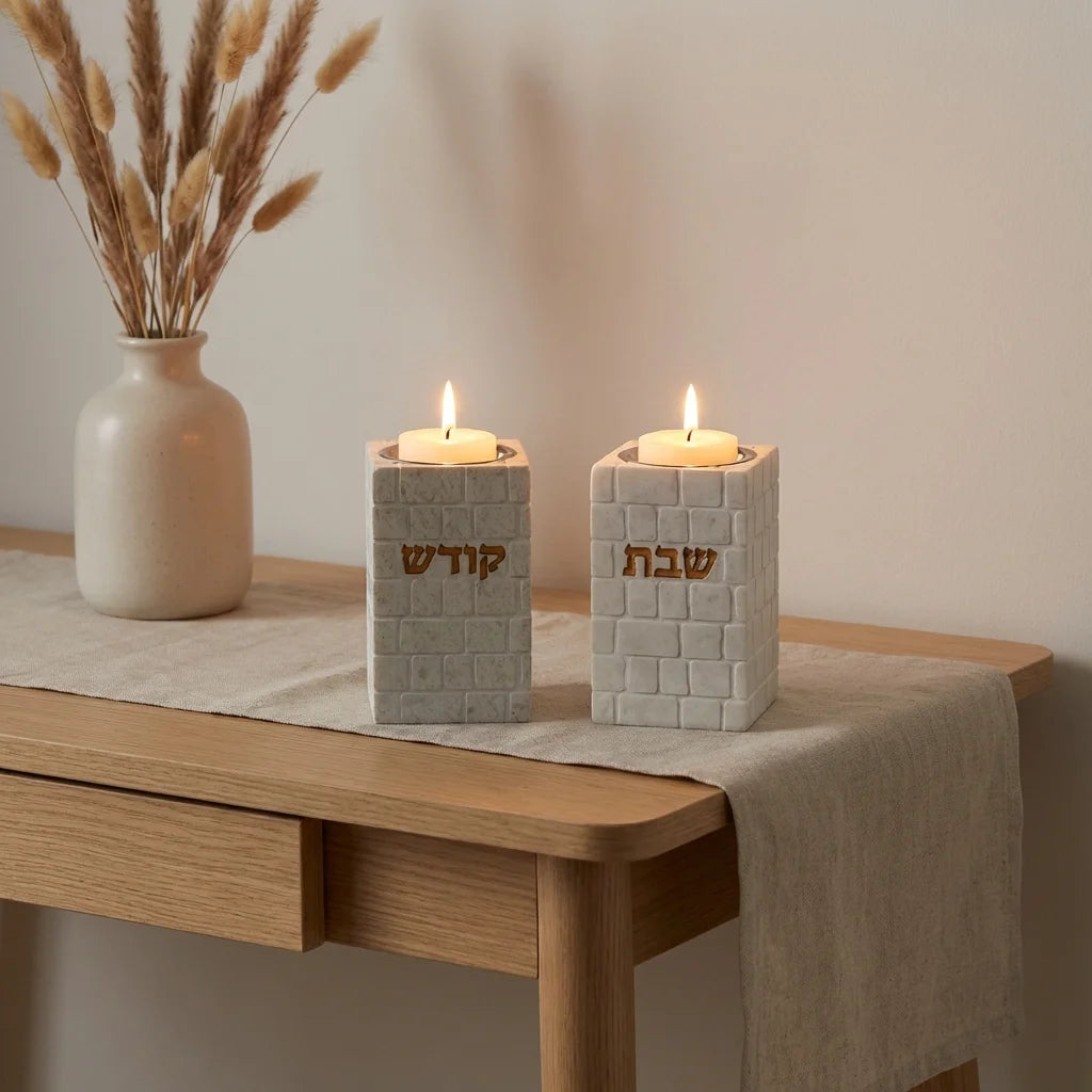 זוג פמוטים ״פולימר״ ״כותל״ מהודרים