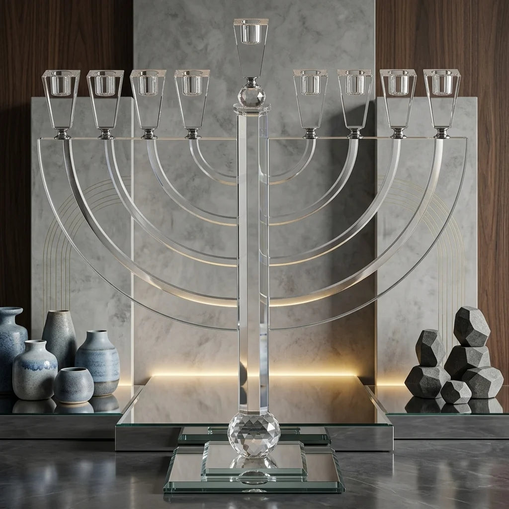חנוכייה קריסטל מהודרת גדולה - 50 ס״מ