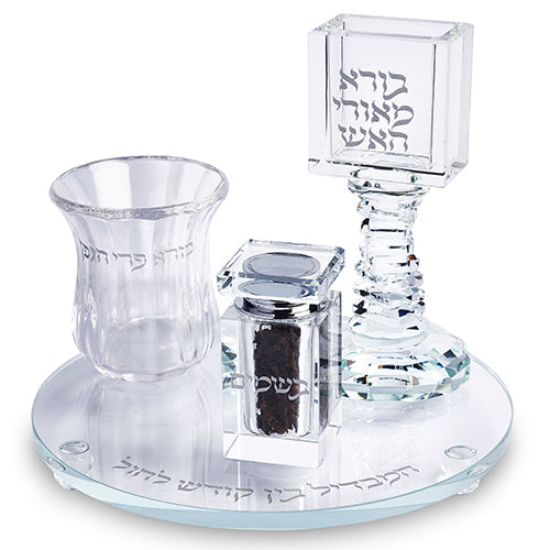סט הבדלה מהודר מקריסטל - 20 ס״מ