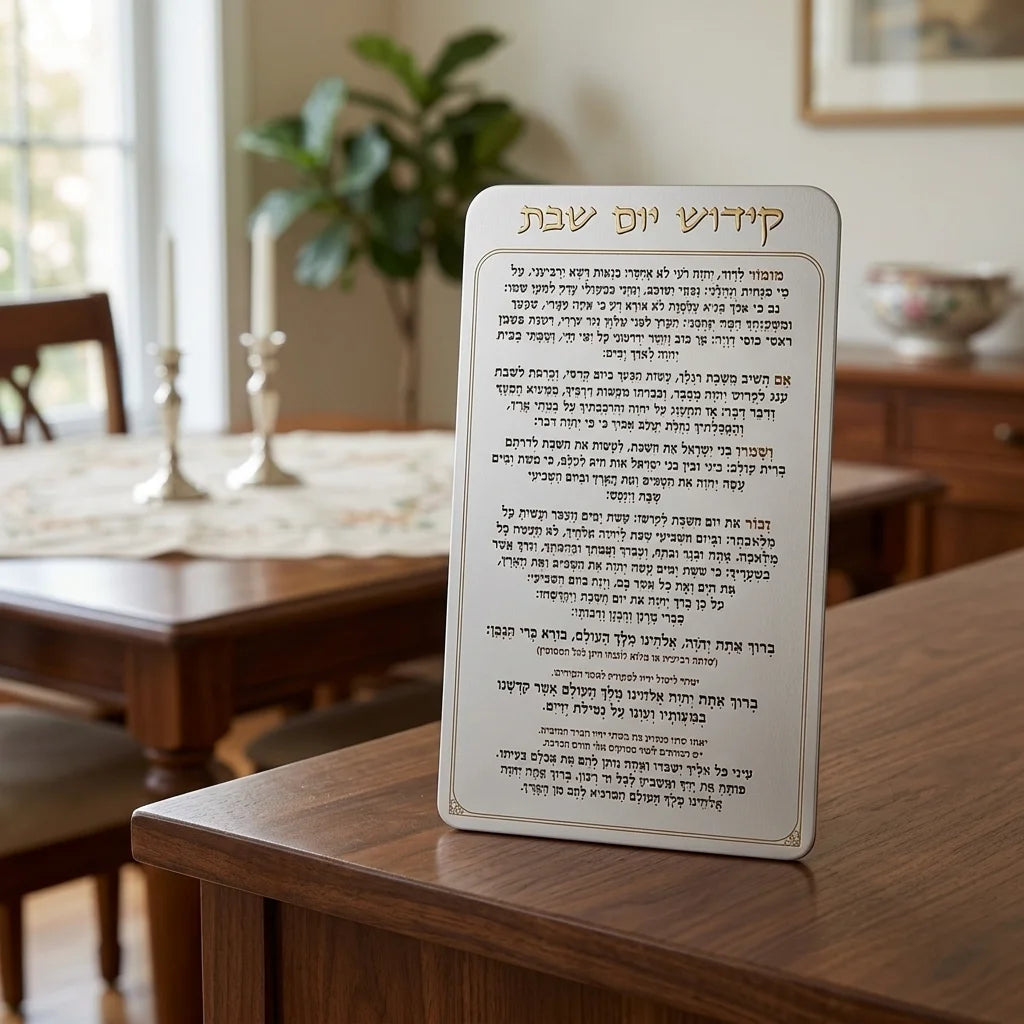 קידוש יום שבת מאקריליק נוסח אשכנזי