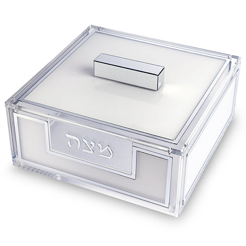 כלי למצה מהודר מאקריליק כיתוב כסף