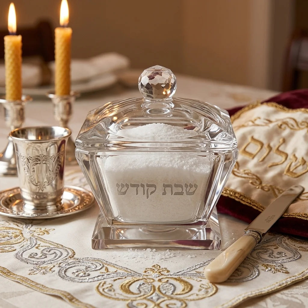 מלחייה קריסטל עם מכסה - 6 ס״מ - דגם 1