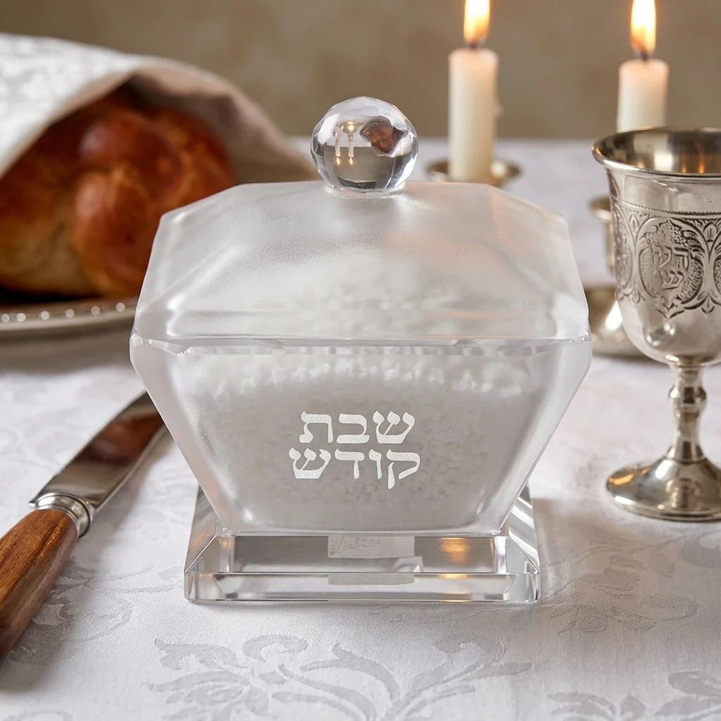 מלחייה קריסטל עם מכסה - 6 ס״מ - דגם 2
