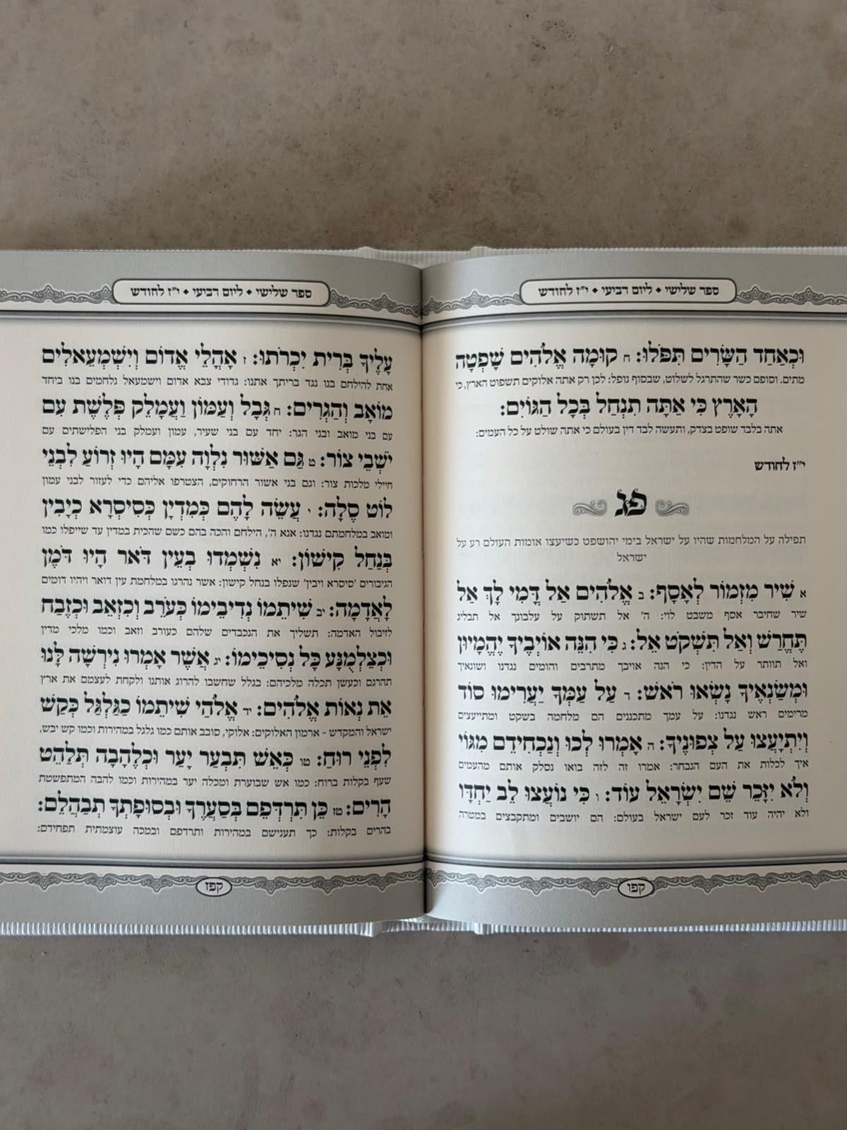 תהילים מבואר - לבן קורדרוי הטבעה כסף